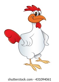 cartoon vector illustration of a chicken smiling