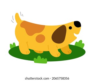 Cartoon vector illustration for children, Banana dog
