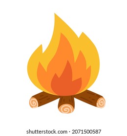 Cartoon vector illustration for children, Cartoon campfire