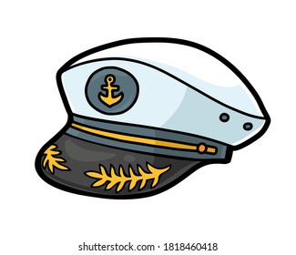 Cartoon vector illustration for children, Captain hat