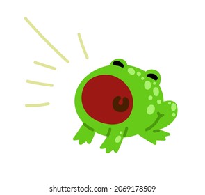 Cartoon vector illustration for children, Cartoon characters frog screams