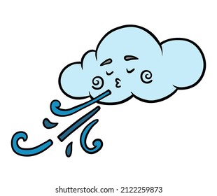 Cartoon Vector Illustration Children Cloud Wind Stock Vector (Royalty ...