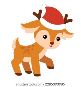 Cartoon vector illustration for children, Cute deer