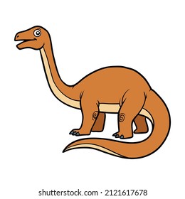 Cartoon vector illustration for children, dinosaur Apatosaurus