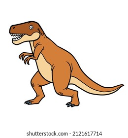 Cartoon vector illustration for children, dinosaur Tyrannosaurus