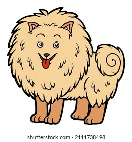 Cartoon vector illustration for children, Pomeranian dog