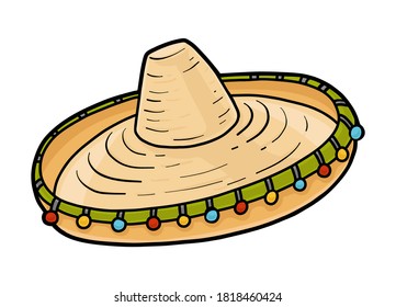 Cartoon vector illustration for children, Sombrero