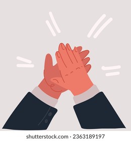 Cartoon vector illustration of clapping hands. Applauding people, appreciation and congratulation, encouragement concept. Applause, bravo by high five, success