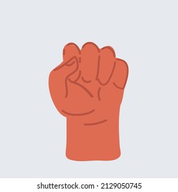 Cartoon vector illustration of clenched fist held in protest