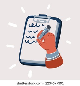 Cartoon vector illustration of clipboard