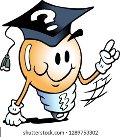 Cartoon Vector illustration of an Cllever Idea Bulb