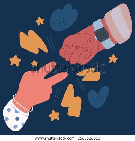 Similar – Image, Stock Photo Scissors over paper on rock against a green background. Rock, paper and scissor minimalist concept
