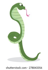 A cartoon vector illustration of cobra snake.