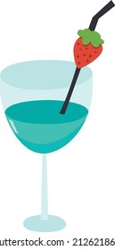 A cartoon vector illustration of a cocktail drink.