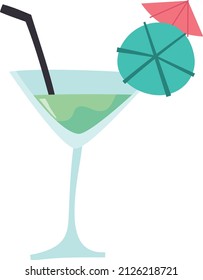 A cartoon vector illustration of a cocktail drink.