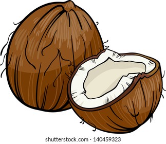 coconut cartoon illustration clip cocoanut object royalty vector shutterstock