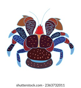 Cartoon Vector illustration coconut crab icon Isolated on White Background