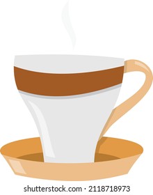 A cartoon vector illustration of a coffee cup.
