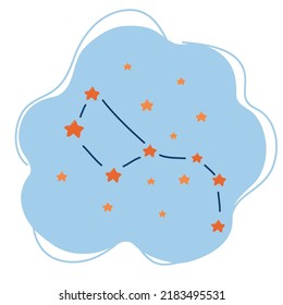 Cartoon vector illustration of Constellation Big dipper