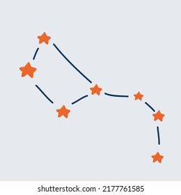 Cartoon vector illustration of Constellation Of Ursa Major