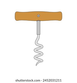 cartoon Vector illustration cork screw icon Isolated on White