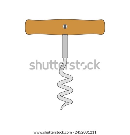 cartoon Vector illustration cork screw icon Isolated on White