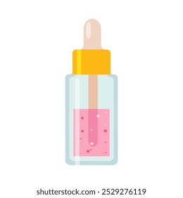 Cartoon vector illustration of cosmetic bottle isolated on white background.