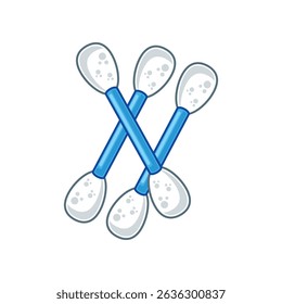 cartoon vector illustration of cotton buds