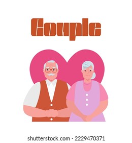 cartoon vector illustration of couple, heart, on white background, top view. perfect for social media, celebrating valentine day, etc.