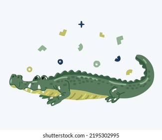 Cartoon vector illustration of crocodile mascot