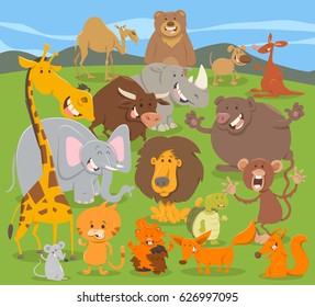 Cartoon Vector Illustration of Cute Animal Characters Group