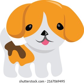 Dibujo vectorial de un adorable perro cachorro beagle.