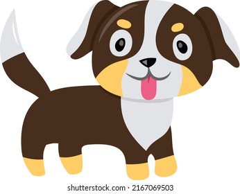 Dibujo vectorial de un adorable perro cachorro beagle.