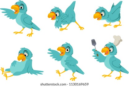 Cartoon vector illustration of a cute bird.