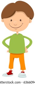 Cartoon Vector Illustration of Cute Boy Child Character