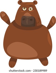 Cartoon Vector Illustration of Cute Brown Bear or Teddy