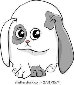 Cartoon Vector Illustration of Cute Bunny Baby Animal