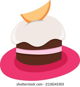 A cartoon vector illustration of a cute cake.