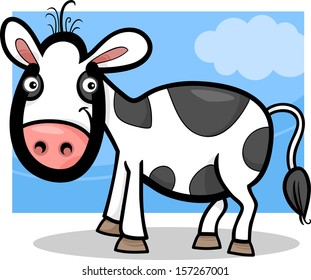 Cartoon Vector Illustration of Cute Calf Baby Farm Animal