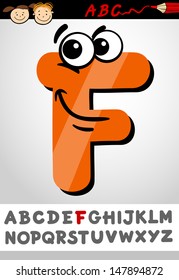 Cartoon Vector Illustration of Cute Capital Letter F from Alphabet for Children Education
