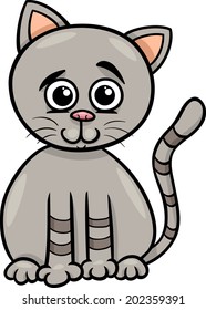 Cartoon Vector Illustration of Cute Cat Pet Character