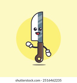 Ilustración vectorial de dibujos animados de cuchillo de personaje lindo.
Ilustración vectorial de la historieta conveniente para el cartel, el volante, el Web, la mascota, la etiqueta engomada, el logotipo y el icono.