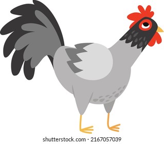 A cartoon vector illustration of cute cartoon chicken.