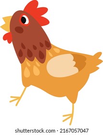 Una caricatura vectorial ilustra el bonito pollo de dibujos animados.