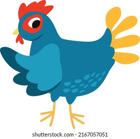 Una caricatura vectorial ilustra el bonito pollo de dibujos animados.