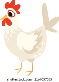 A cartoon vector illustration of cute cartoon chicken.