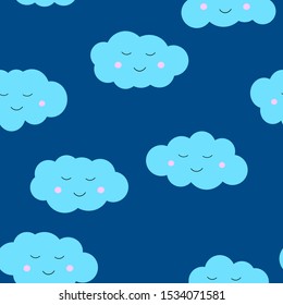 Cartoon Vector illustration with cute clouds. Isolated on transparent color background. Hand draw style. Set of speech bubbles. Template design for invitation, poster, card, fabric, textile.
