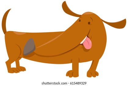 Cartoon Vector Illustration of Cute Dachshund Dog Pet Animal Character