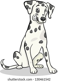 Cartoon Vector Illustration of Cute Dalmatian Purebred Dog