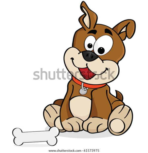 Cartoon Vector Illustration Cute Dog Sitting Stock Vector (Royalty Free ...